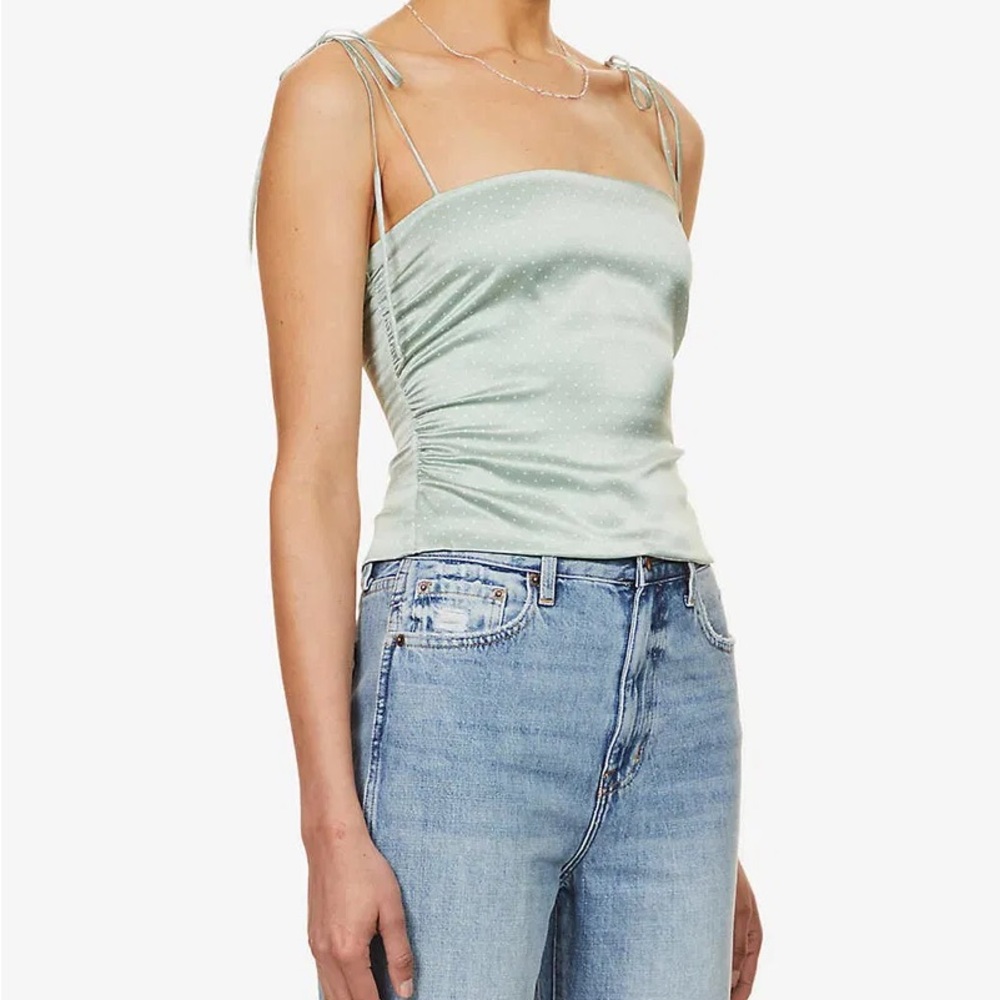 Reformation Lucrezia Silk Top In Verine Size 8 - Picture 6 of 14